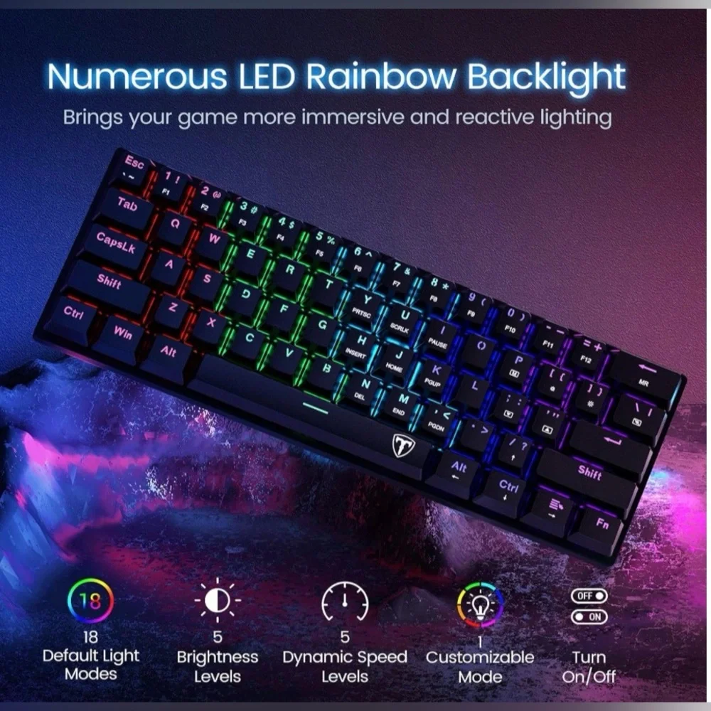 VicTsing PC356ABUS Mechanical Gaming Keyboard, Compatible with Windows, Mac & PC